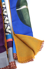 ETHNIC Multicolor Printed Pure Silk Scarf